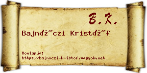 Bajnóczi Kristóf névjegykártya